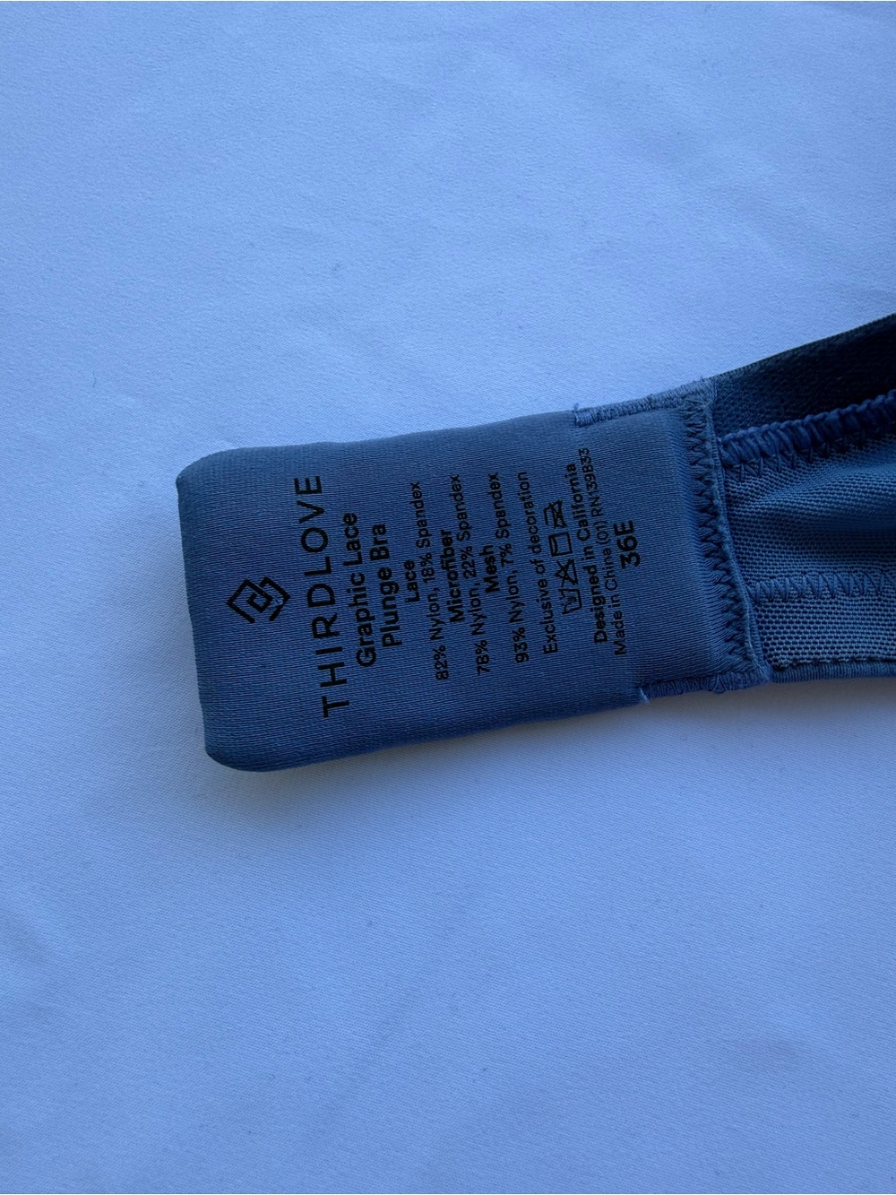 ThirdLove 36E Lace Bra Blue Full Coverage Underwire Comfort Bra - Picture 2 of 5